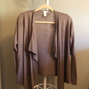 H&M open camel cardigan